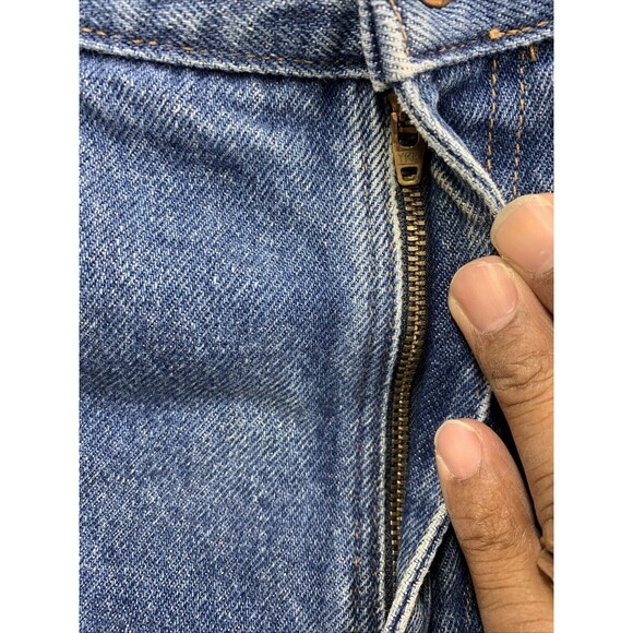 LL Bean Natural Fit Denim Jeans Men's Size 38X29 Distressed Suspender Buttons - Picture 15 of 16